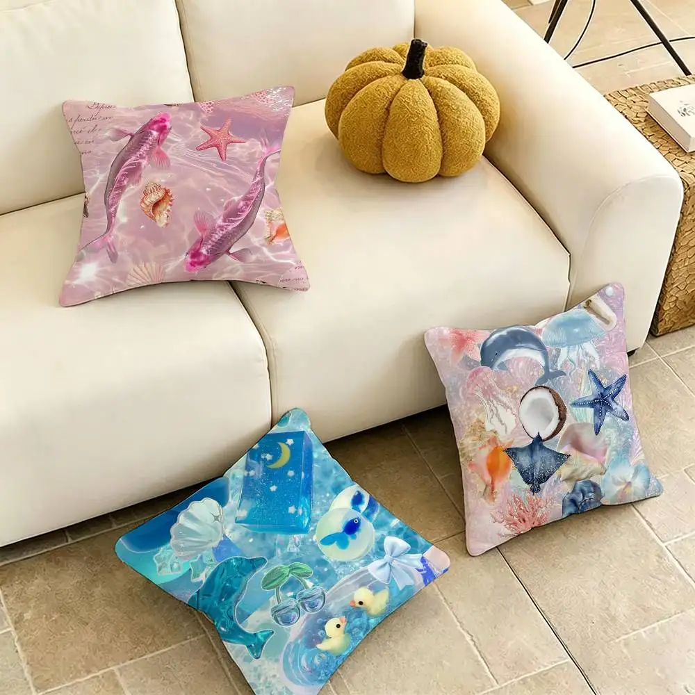 

Color Frutiger-R Aero A-Art Square Double-Sided printed Pillow Case Bedroom Bedside Pillow Sofa Cushion Cover Gift