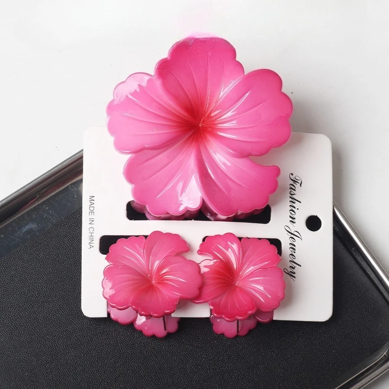 مجموعة مشابك شعر على شكل زهرة البيض مكونة من 3 قطع عبر الحدود على شكل زهرة بوهينيا خلفية للرأس ومشبك سمك القرش الساحر وإكسسوارات الشعر