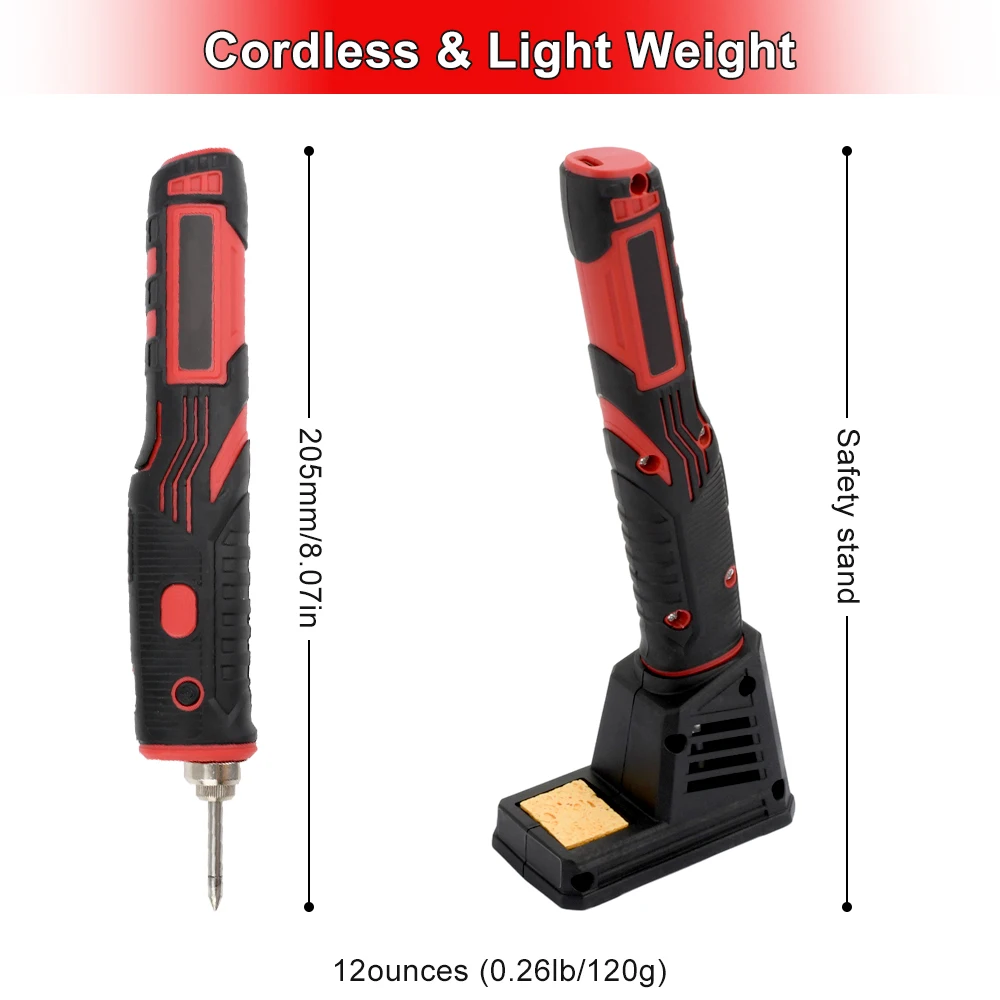 Cordless Electric Soldering Iron Kit 480℃ 1800mAh Rechargeable Soldering Tool Professional Portable Welding Tool