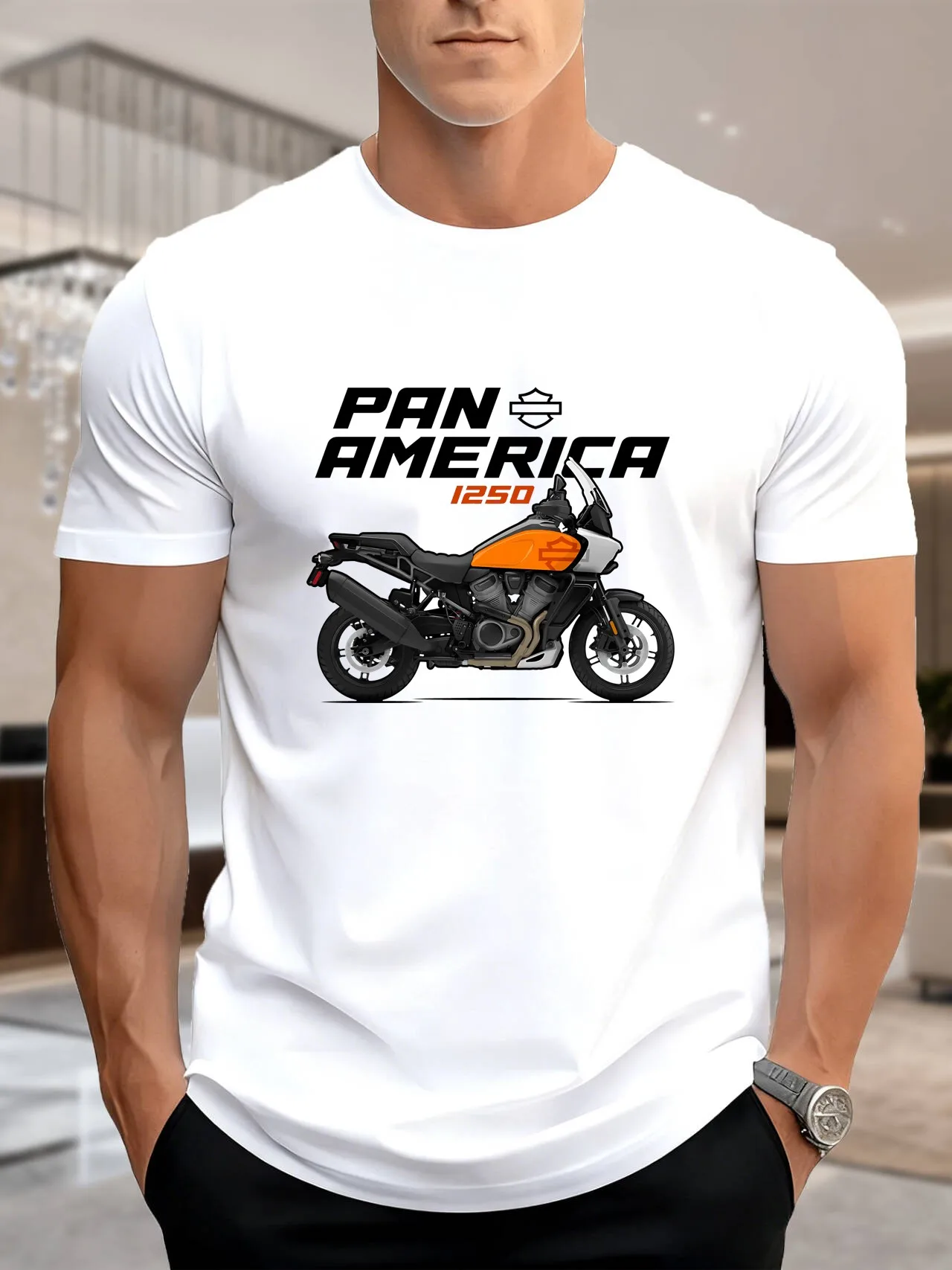 تي شيرت رجالي عصري ومبتكر موديل جديد لعام 2025 من Pan America وصل حديثًا ثقيل الوزن