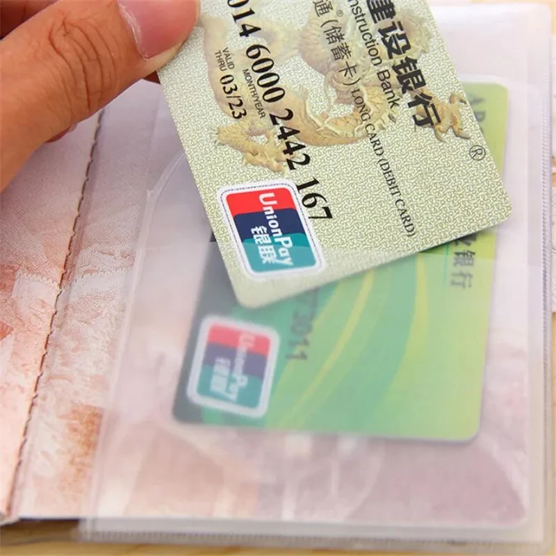 Porte-passeport transparent étanche en PVC, porte-cartes d'identité, porte-cartes de crédit d'affaires, étui en poudre, portefeuille de voyage, D343