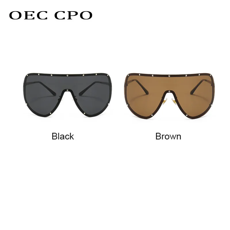 نظارات شمسية كبيرة الحجم قطعة واحدة للنساء نظارات شمسية جديدة بدون إطار للرجال موضة برشام رائج نظارات نسائية ظلال UV400