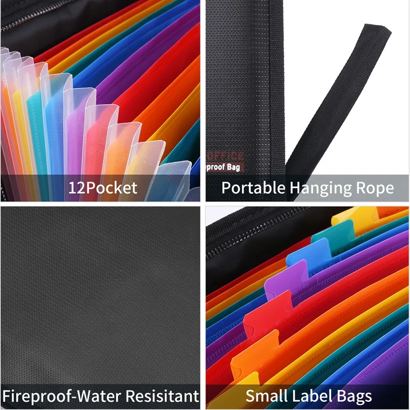 Organizer Folder tahan air tahan api, Folder File ukuran huruf tahan air, tas dokumen uang, pengatur penyimpanan tagihan