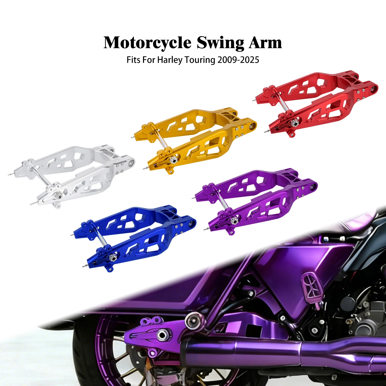 

Кронштейн маятника вилки поворотного рычага мотоцикла для Harley Touring Electra Road Street Glide Road King 2009-25, подставка для вилки заднего колеса