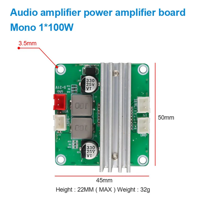 ABZW 2X Hifi Stereo Digital Audio Verstärker Bord TPA3116 Klasse D Verstärker Modul 100W Mono Kanal Verstärker