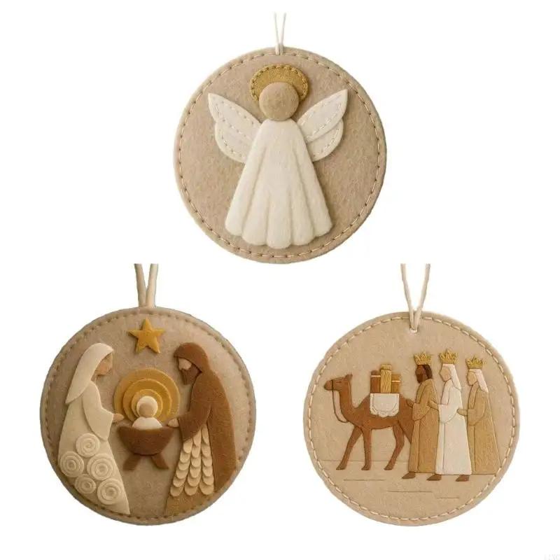 Handmade Nativity Scene Felted Craft Set With Instructions for Christmas Tree