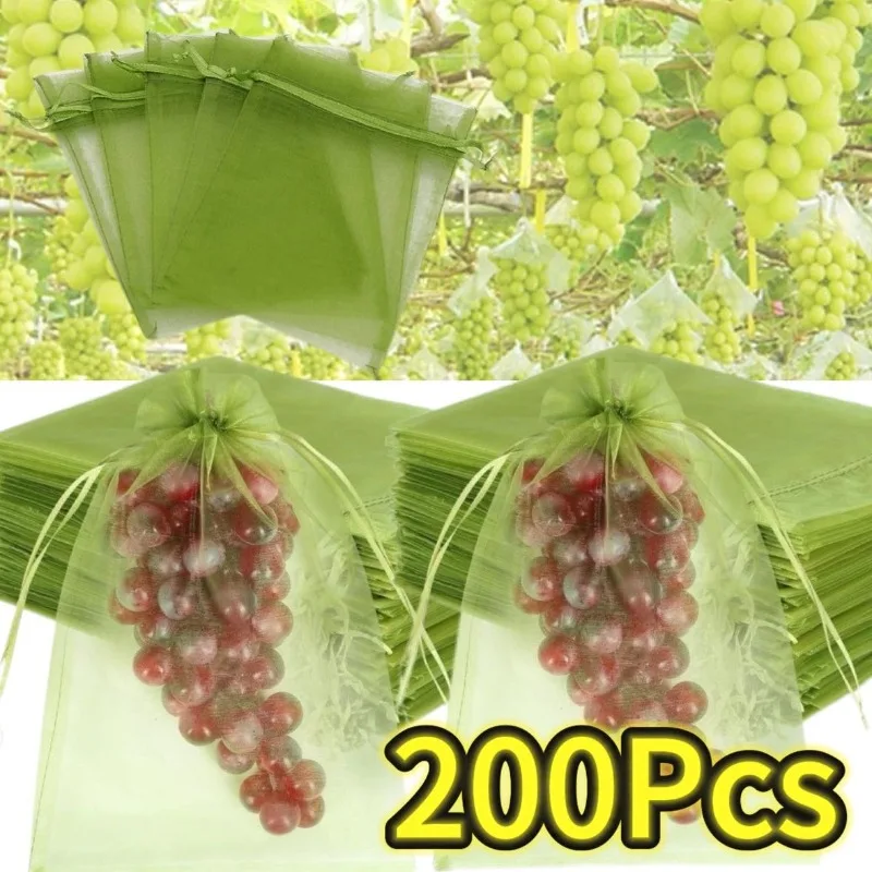 

Reusable Fruit Insect Proof Drawstring Bags Plants Protection Mesh Bags Pest Barrier Covers for Fruit Trees Home Garden Supplies