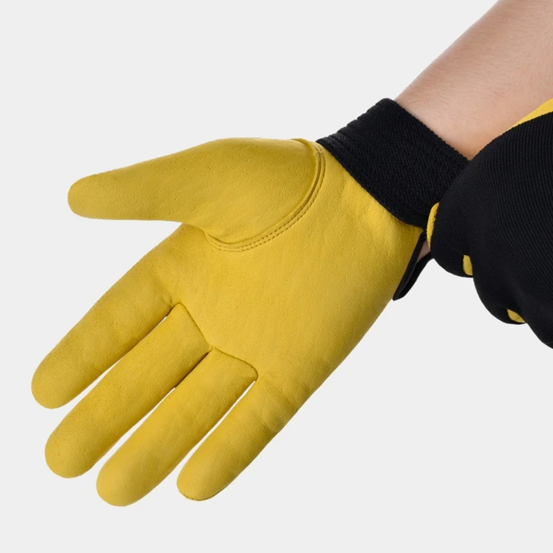 1 Pair Men Work Gloves for Gardening Mechanics Construction Driver Dexterity Breathable Design 4 Sizes for M/L/XL/XXL