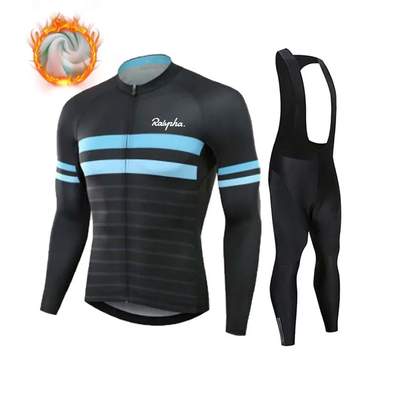 

2023 Ralvpha Men's Winter Cycling clothing Set MTB Bike Long Sleeve Jersey Clothes Pants Ropa Ciclismo Bicycle Clothing