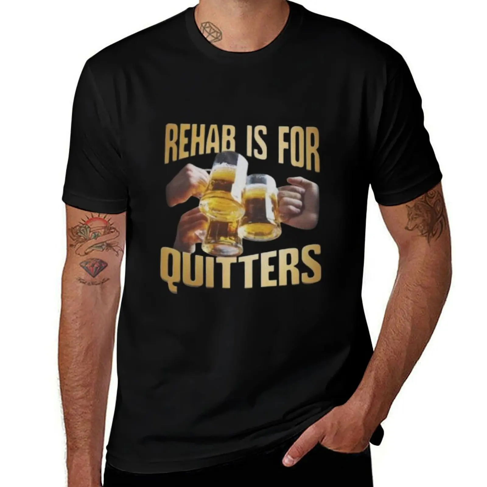 Rehab is for quitters meme T-Shirt blanks anime figures Men's t-shirts