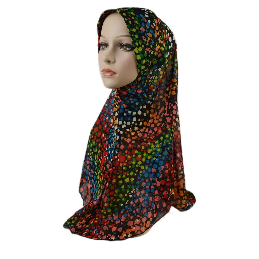 Muslim Women Hijab Print One Piece Amira Head Scarf Wrap Turban Islamic Headscarf Pull On Ready Made To Wear Niqab Shawl Caps