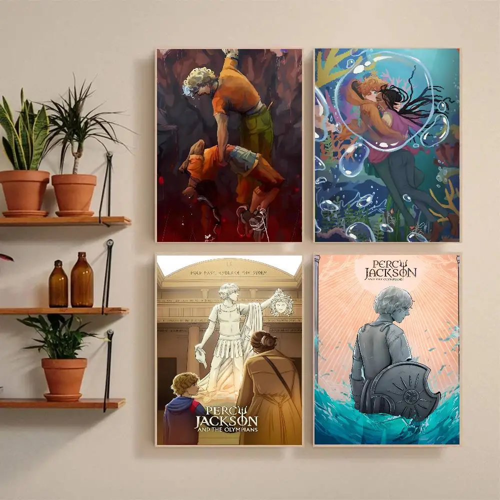 Cartoon Anime P-Percy J-Jacksoner Poster Self-adhesive Art Waterproof Paper Sticker Coffee House Bar Room Wall Decor