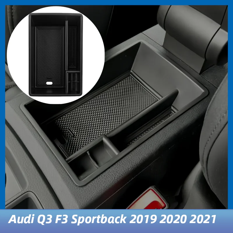 

Car Armrest Storage Box Tray Organizer Stowing Tray For Audi Q3 F3 Sportback 2019 2020 2021 Case Container Interior Accessories
