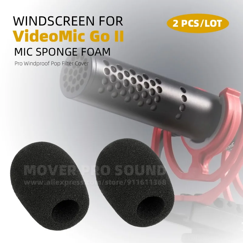 

For Rode VideoMic Go II 2nd 2Gen 2 Camera Microphone Windscreen Anti Pop Filter Sponge Video Mic Windproof Foam Cover Shield