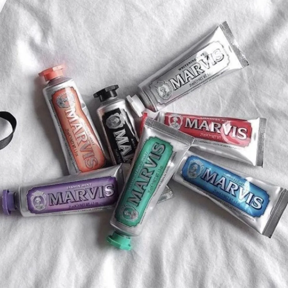Italian Luxury Marvis Whitening Toothpaste Classic Mint For Teeth Stain Removal Effective Enamel Safe Brightening Dental Care