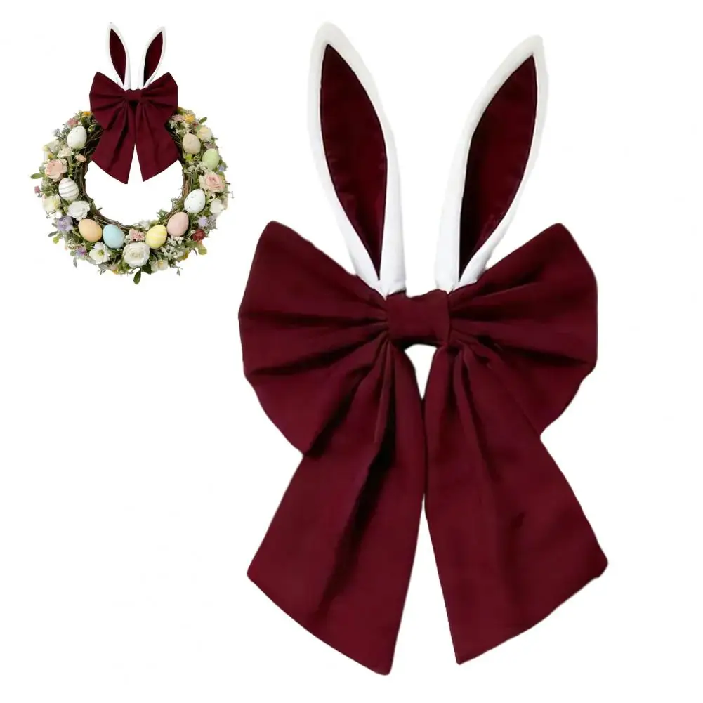 

Праздничный декор: 16-дюймовый пасхальный венок с бантом и ушками кролика, декоративный тканевый бантик для входной двери, весенний декор для дома