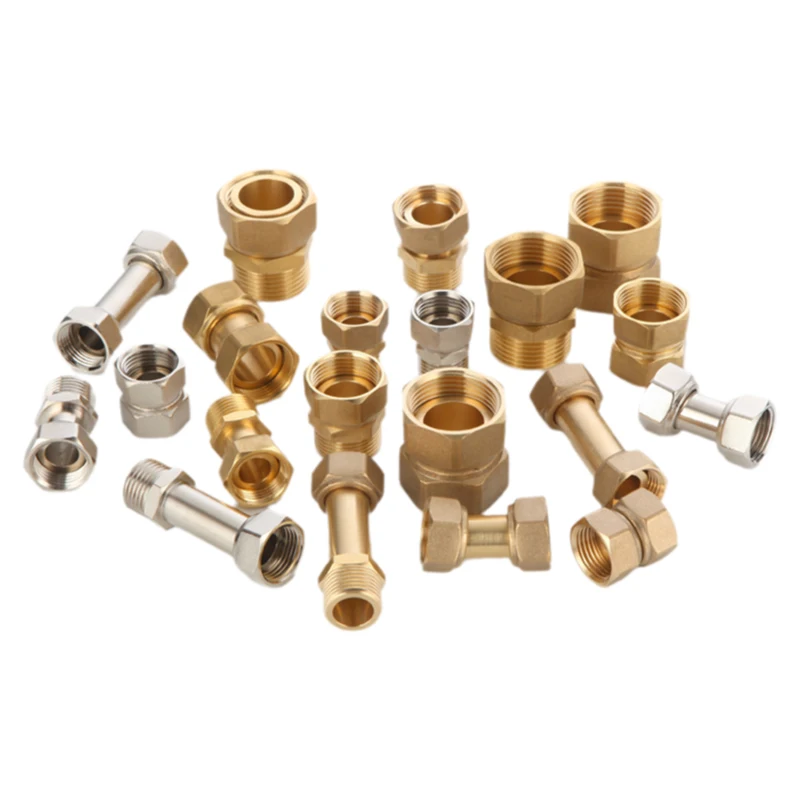 Brass Fitting 1/2 3/4 Internal and External Thread Extended Double Internal Thread Straight Through Reducing Coupling