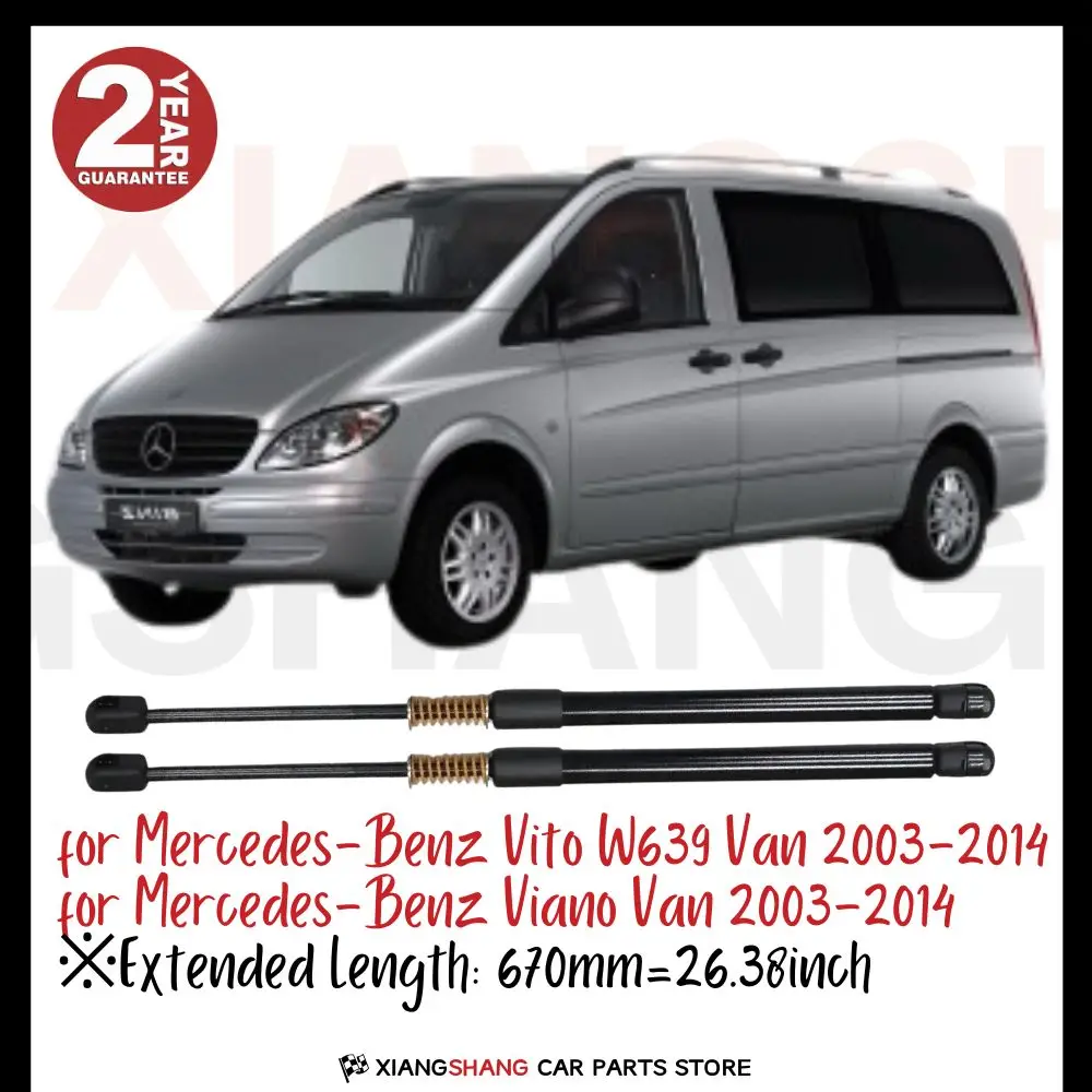 

2pcs Rear Tailgate Damper for Mercedes-Benz Vito (W639) Van 2003-2014 WITH SPRING Trunk Boot Gas Charged Gas Struts