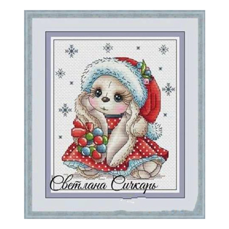 The cross-stitch set 28CT, 18CT, 14CT and 11CT can be selected as the hand-made material pack of printed fabric saga Christmas R