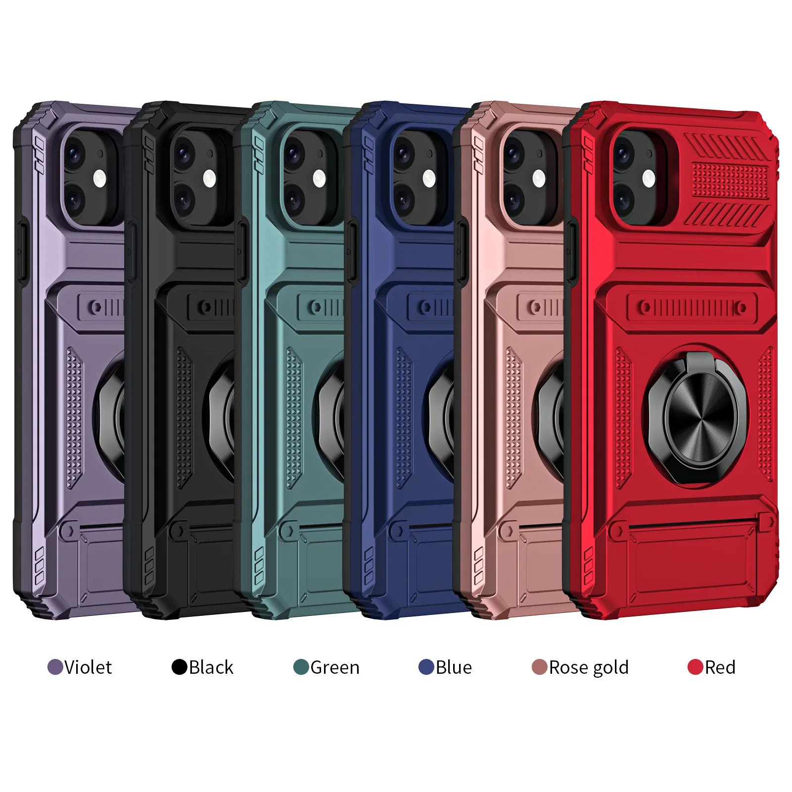 

Case For iPhone 16 15 14 13 12 11 Pro Max XS XR 8 7 Plus Magnetic Rotated Ring Kickstand Heavy Duty Drop Protection Wallet Cover