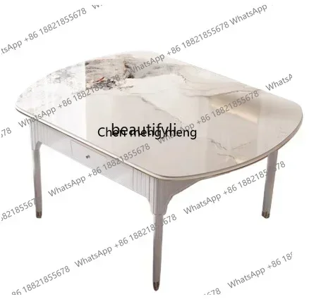 H134 Light luxury rock board mahjong table and dining table dual-purpose fully automatic household solid wood highend mahjong ma