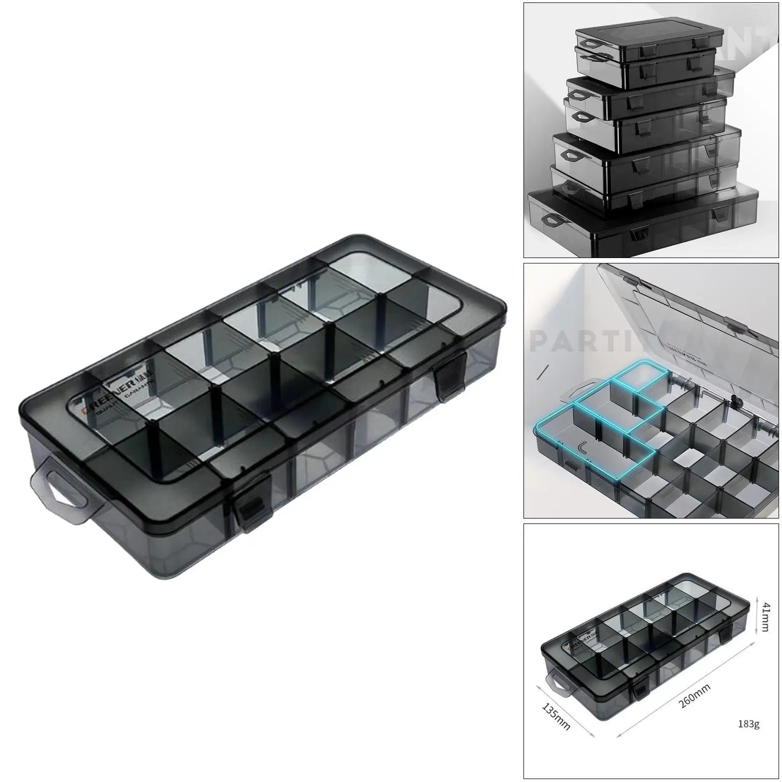 Plastic Screws Storage Box Multi-grid Hardware Box Storage 18 Grids S