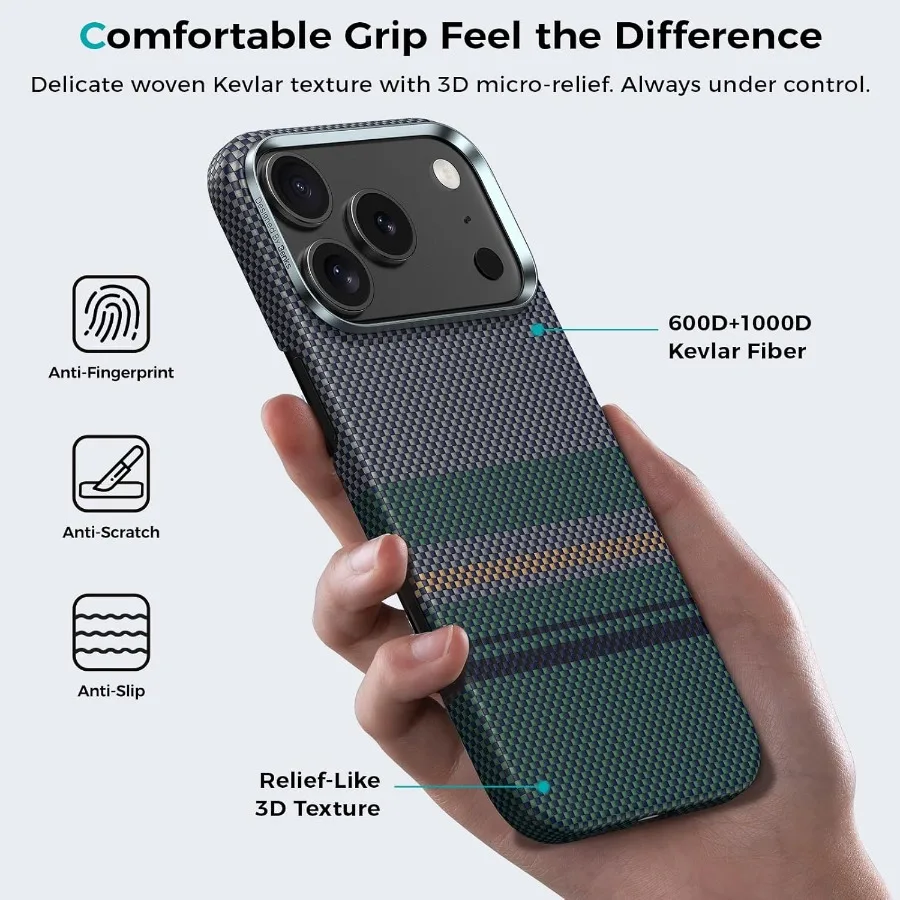 Per iPhone 17 Pro Max Custodia compatibile con Magsafe Aurora ArmorAir Custodia minimalista leggera ultra sottile costruita con Dupont