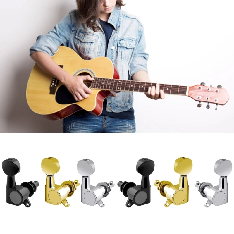 2024 New 6Pcs 3R3L Guitar Tuners, 1:14 Ratio Tuners Acoustic Guitar Tuning Pegs Electric Guitar Tuning Keys Guitar Machine Heads