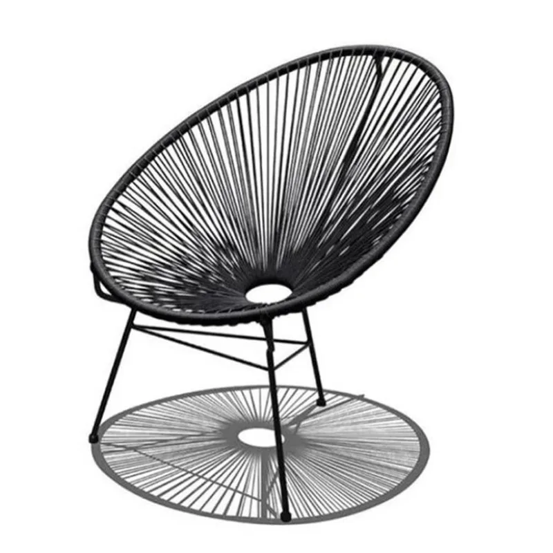 

Modern outdoor camping chair for garden courtyard balcony rattan stable portable fishing Breathable hollow out chair stool