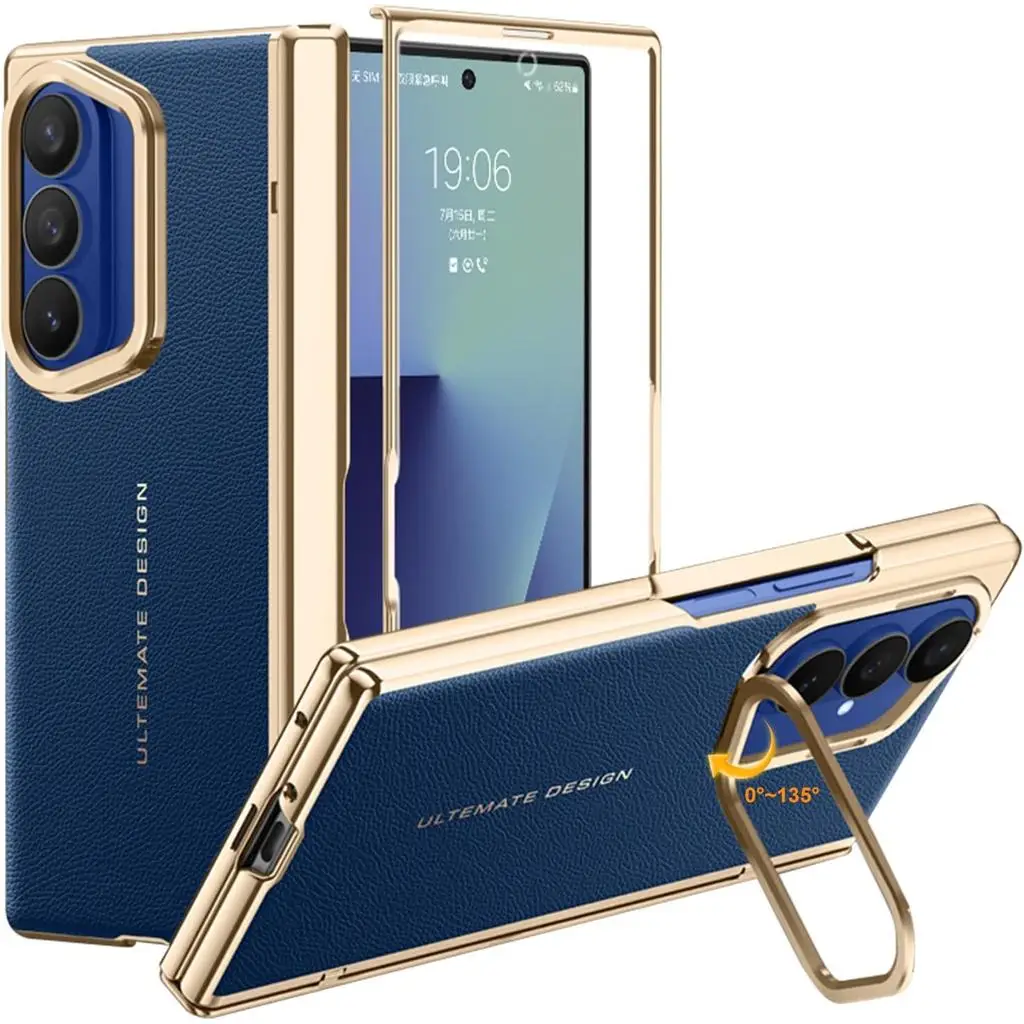 

Suitable for Samsung Galaxy Z Fold 7 phone case, electroplated frame and hinge protection, screen protector film