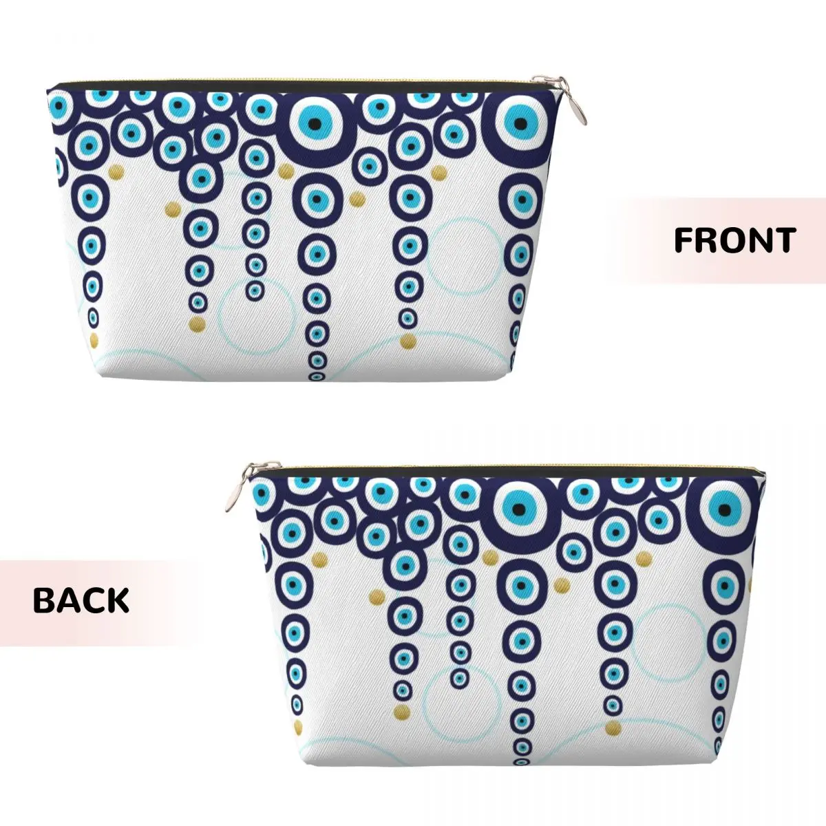 Custom Mediterranean Evil Eye Protection Makeup Bag Travel Cosmetic Organizer Kawaii Turkish Tribes Amulet Storage Toiletry Bags