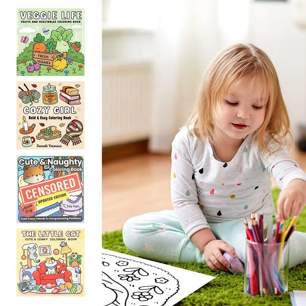 漫画ぬり絵教育ストレス解消落書き絵画ブック絵画ギフトモンテッソーリ描画おもちゃ大人とティーン向け