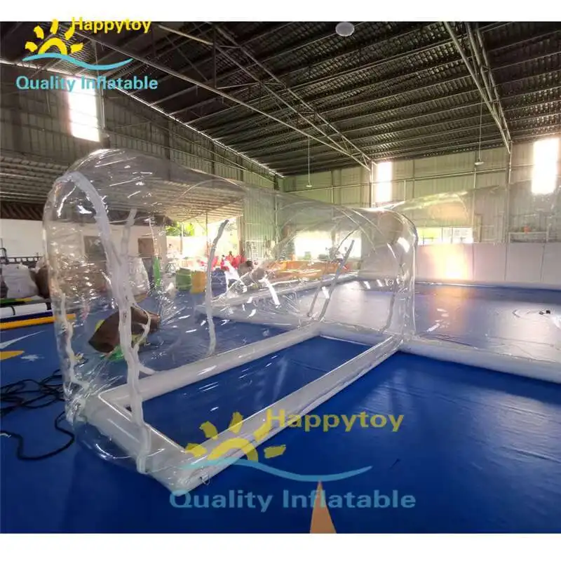 Komplette transparente aufblasbare Poolabdeckung für den Außenbereich, Zelt, aufblasbare PVC-Poolkuppel mit Tunnel