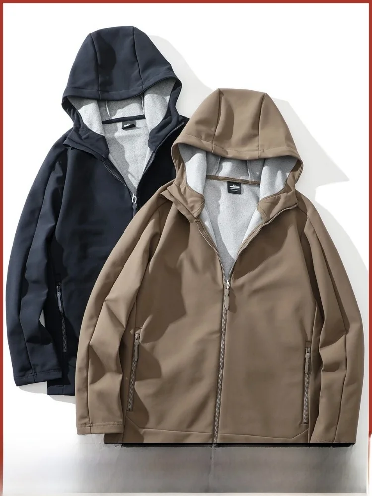 

Мужская уличная софтшелл Jaet, ветрозащитная, с капюшоном, повседневная, универсальная, осенне-зимняя, модная, городская, из полиэфирного волокна, длинная...