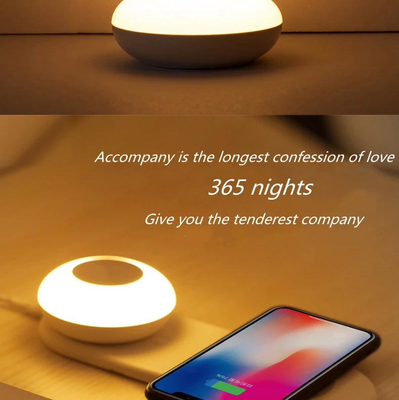 

Светодиодная настольная лампа с беспроводной зарядкой, раздельная Магнитная приглушаемая ночник с сенсорным управлением, креативная прикроватная лампа для спальни