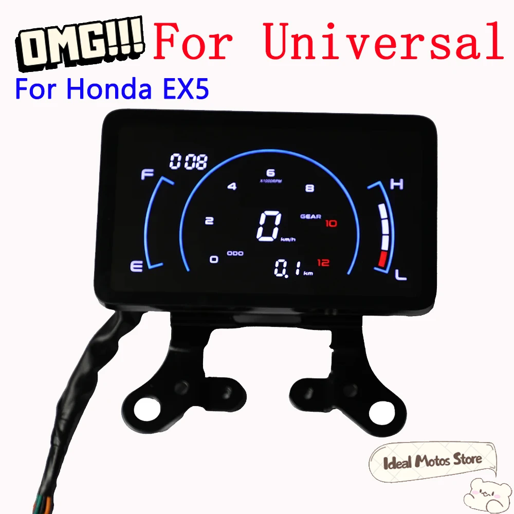 

For Honda EX5 Universal Motorcycle Multi-Function Digital Dashboard Speedometer Odometer Tachometer LCD Display Meter Parts