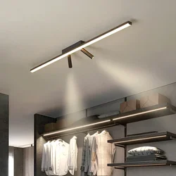 Lampadari moderni a Led con faretti plafoniere a strisce nere acriliche per soggiorno sala da pranzo cucina corridoio illuminazione interna