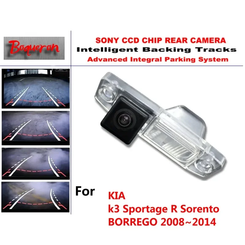 

for KIA k3 Sportage R Sorento BORREGO 08~14 CCD Car Backup Parking Camera Intelligent Tracks Dynamic Guidance Rear View Camera