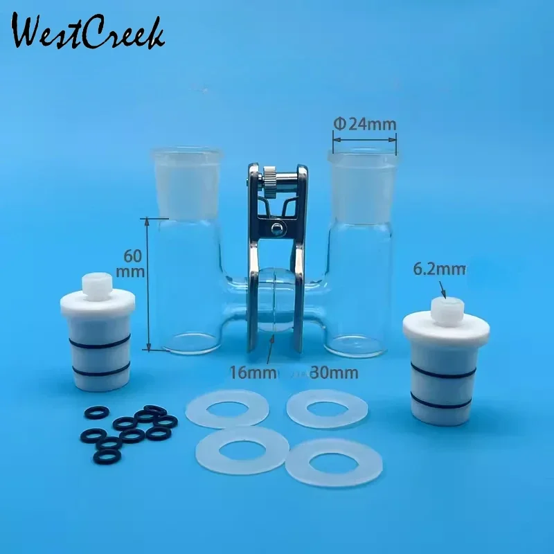 WESTCREEK  H-Type Sealed Electrolytic Cells Interchangeable Membrane Electrolytic Cells Frosted Mouth Sealed Electrolytic Cells