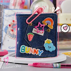 Denim DIY Mini Retro Binder Fabric album Photocard Holder 3 inches Photo Album Kpop Idol Notebook Collect Book storage book