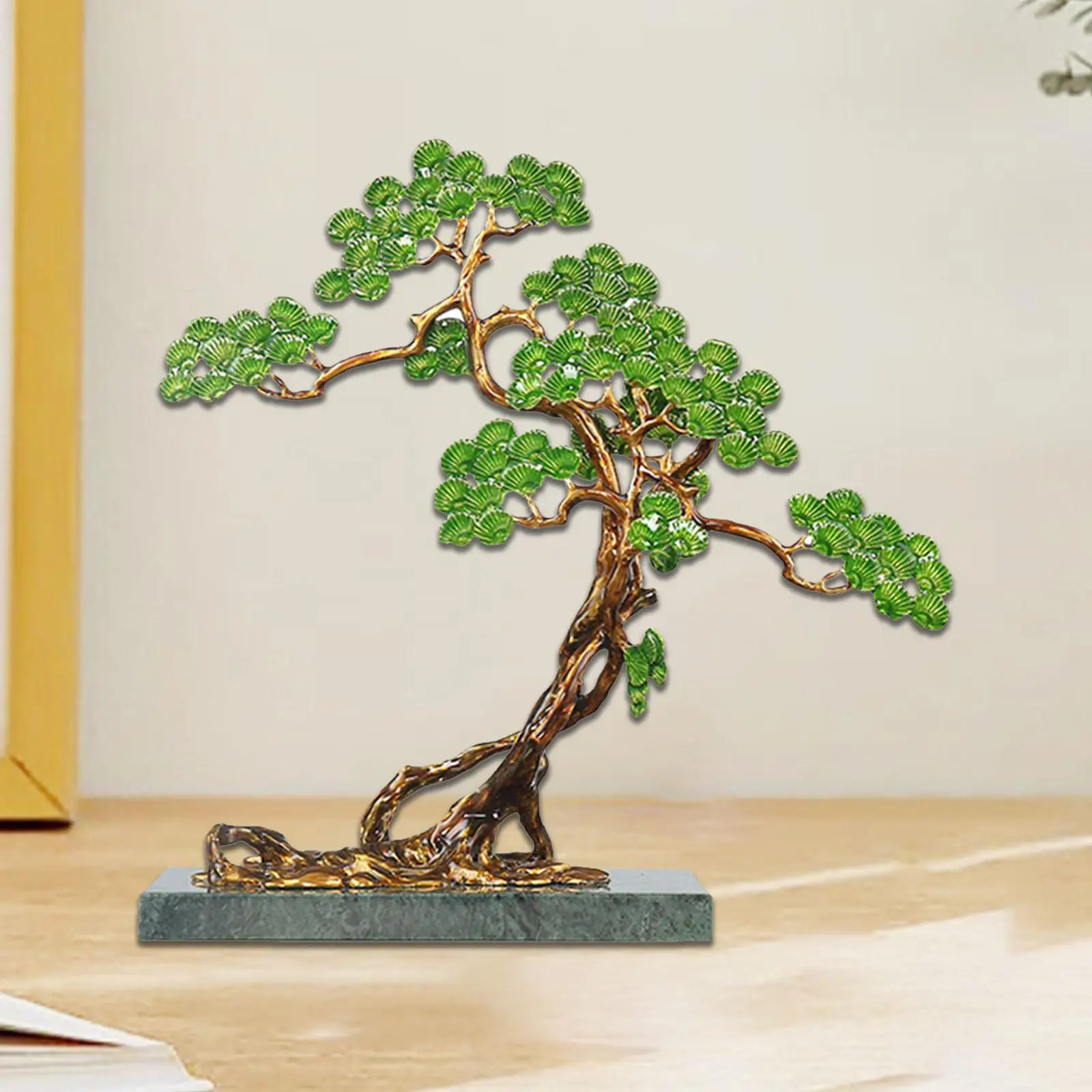 

Welcoming Pine Statue Collection Art Crafts Modern Feng Shui Decor Tabletop Ornament for Entrance Office Hotel Desk Bedroom