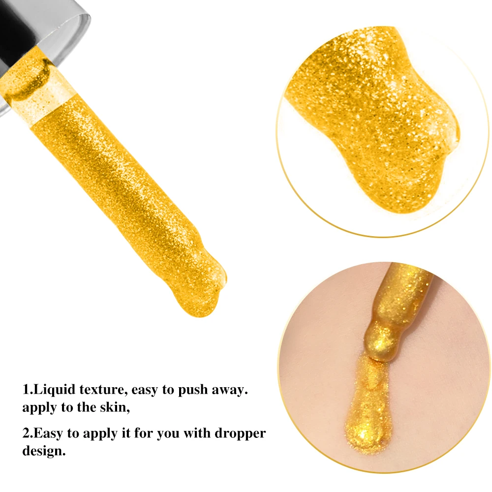 سائل هايلايتر للجسم باللون الأبيض والوردي والذهبي بثلاثة ألوان، لومنيمر للوجه والجسم وعظام الترقوة، توهج يدوم طويلاً