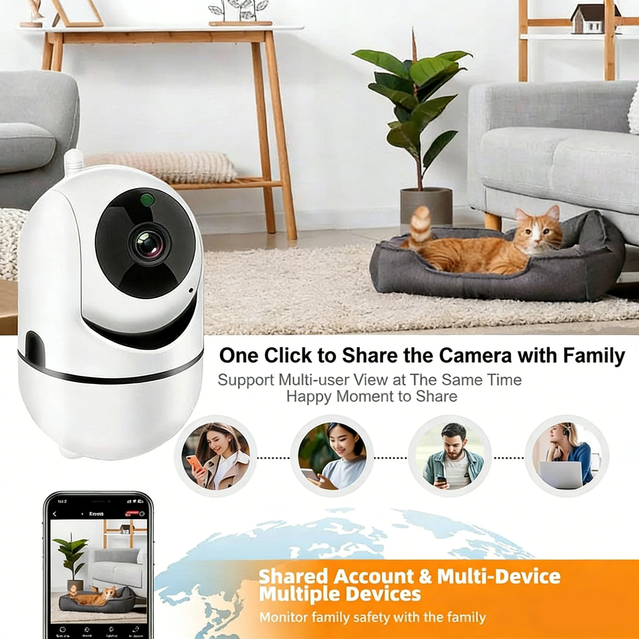 2.4G/hz Wifi IP Camera Smart Home Auto Tracking 1620P Full Night Vision Network Wireless CCTV Video Baby Security Camera