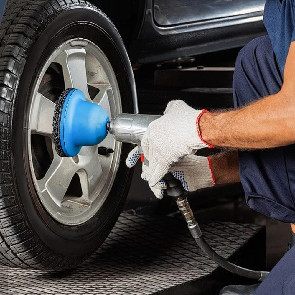 150mm Wheel Hub Brush Silicon Carbide Disc Wheel Hub Resurfacing Kit Rust Removal Tool Tire Change Rim Cleaning Tool