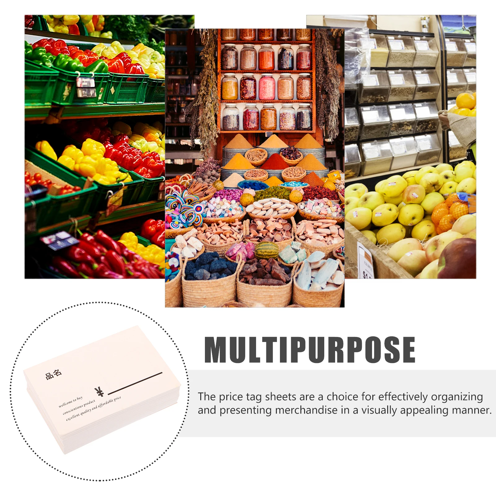 

100 Pcs Price Tag Paper Tags for Retail Display Labels Blank Labeling Goods Hanging Pricing Sign