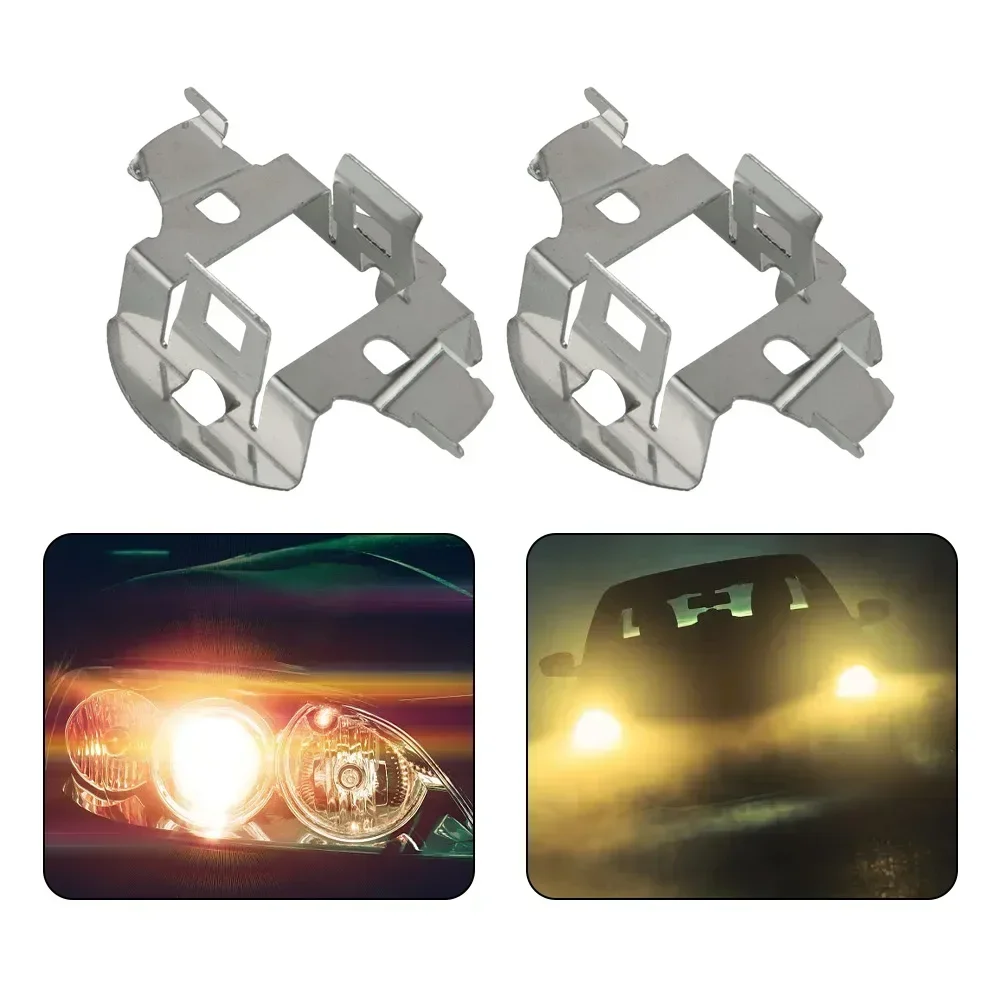 2pcs H7 HID Headlight Bulb Light Retainer Clip Sliver Adapters Holders For BMW For Mercedes Lamp Bulbs Retainer Clips