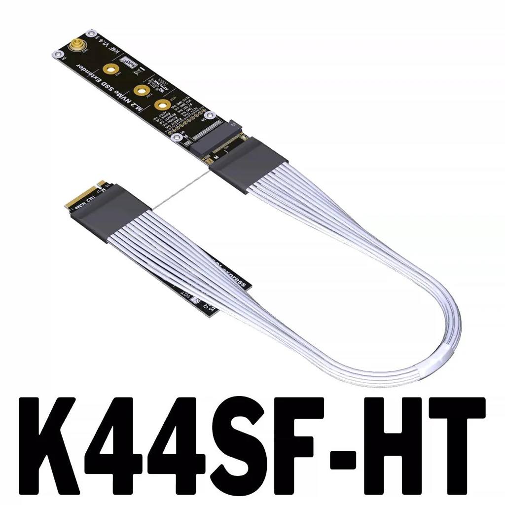 PCIe 5.0 x4 M.2 NVMe SSD Extension Cable K44SF‑HT 2280 / K44SH‑HT 22110 High Temp -40‑105℃ 128Gbps For NVMe M‑Key SSD Extender