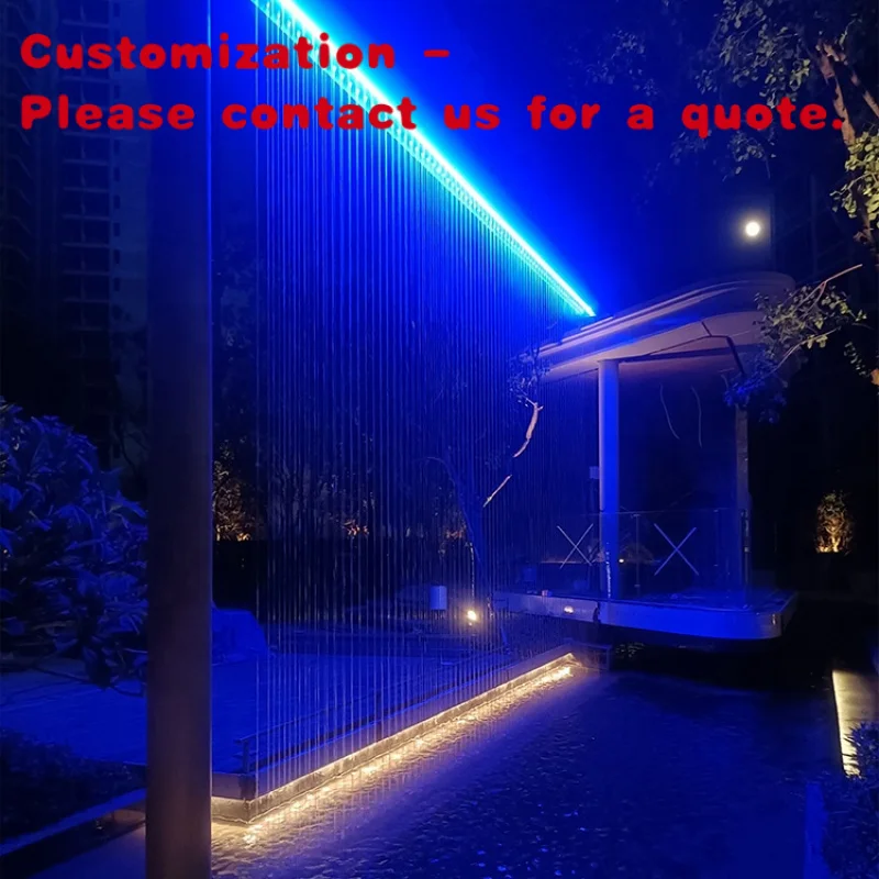 

custom.Fenlin Metal Rain Curtain Indoor Feature Modern Wall Fountain Hotel Lobby Office Decor