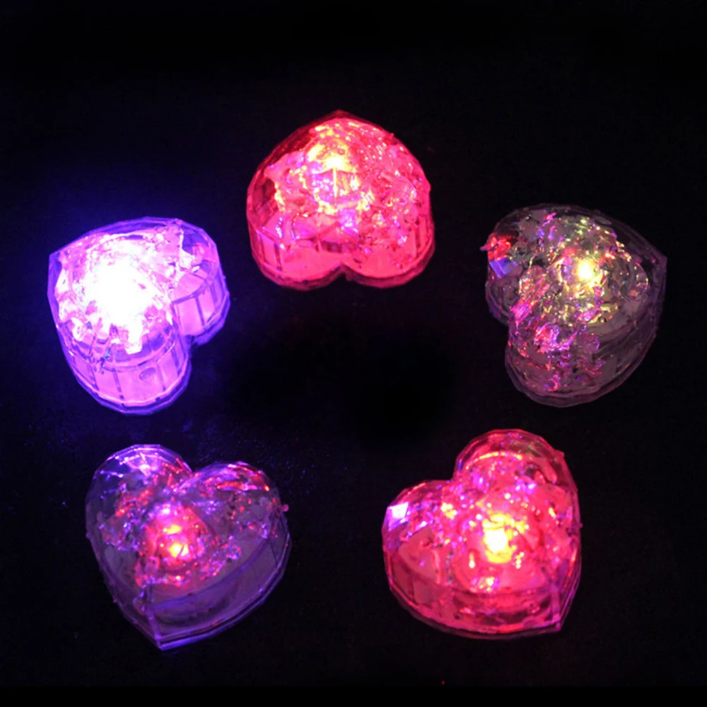 

12 Pcs LED Glowing Ice Cubes with Light Decoration Wedding Supplies Heart Shape