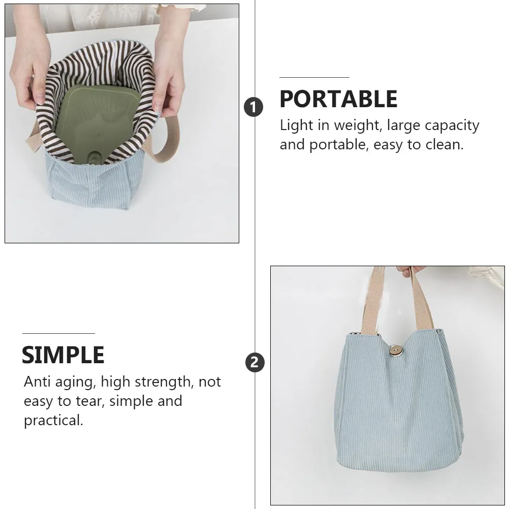 

1pc Portable Solid Color Bento Large Capacity Food Box Storage Pouch Lunch Container For Work Study Picnic Camping